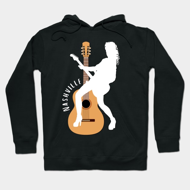 City of Music Nashville Tennessee guitar home of country music USA city break Hoodie by BoogieCreates